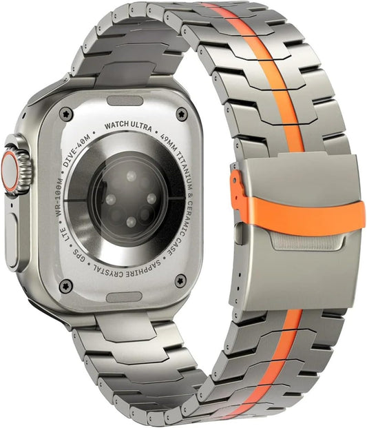 Titanium Luxury Band for Apple Watch Ultra/2, 49mm-42mm - Sleek Metal Wristband, Light & Cool Design for Men - Fits iWatch SE & Series 4-10