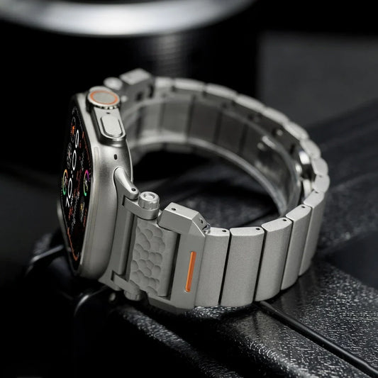 TitanEdge Titanium Band for Apple Watch Ultra 3-2 and Series 11-1 in premium design on watch